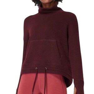 Cranberry red  Sweater with Pocket by Sweaty Betty